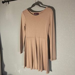 Tan Long Sleeve Dress